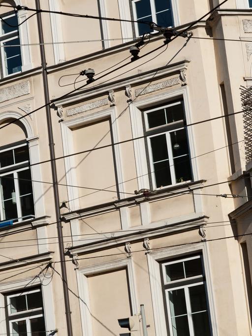 Eine Häuserfassade in München