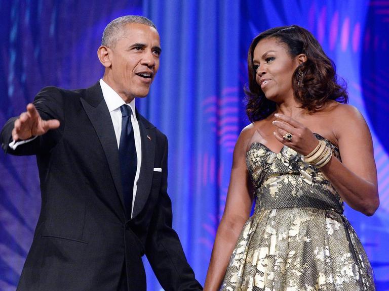 Das Bild zeigt den ehemaligen US-Präsidenten Barack Obama und seine Frau Michelle am 17.09.2016 bei einer Veranstaltung in Washington, DC, USA.