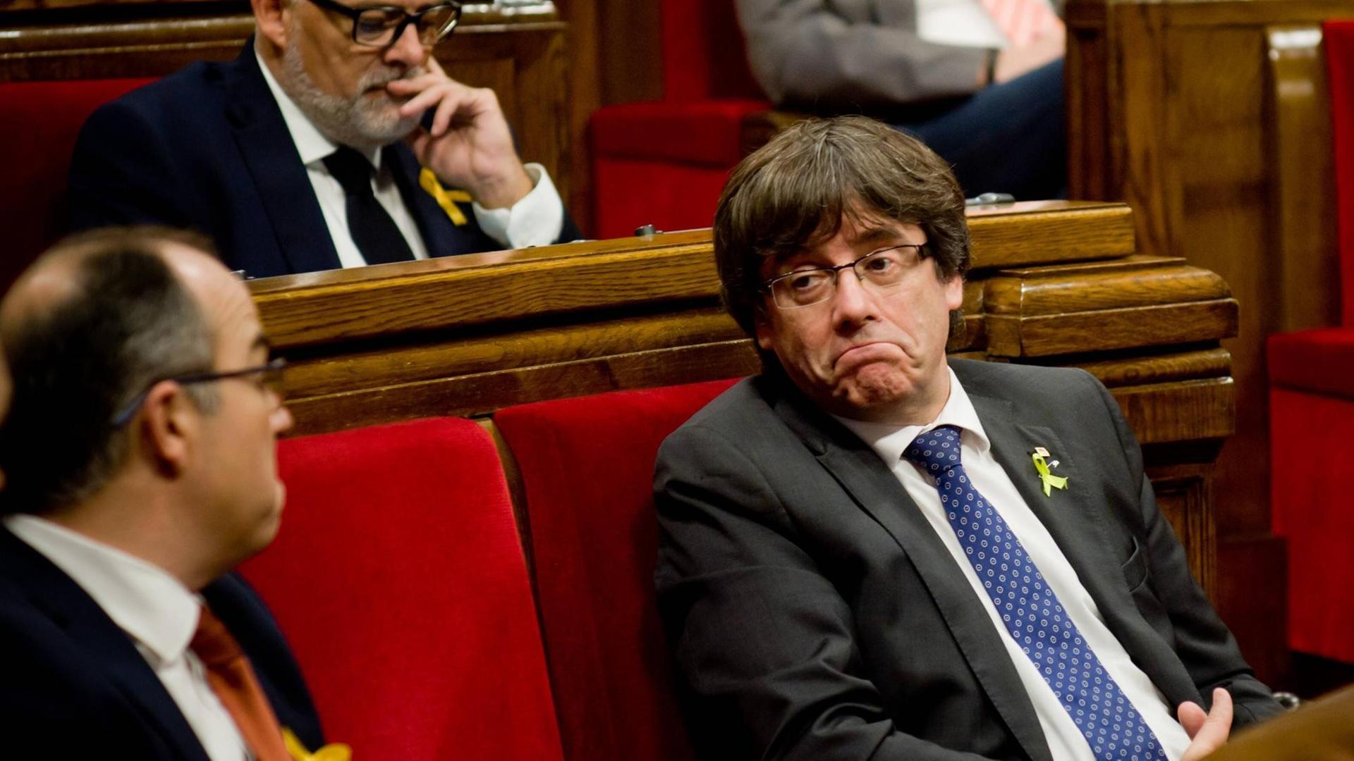 Der katalanische Regionalchef Puigdemont soll wegen "Rebellion" angeklagt werden - Foto aufgenommen am 27.10.2017