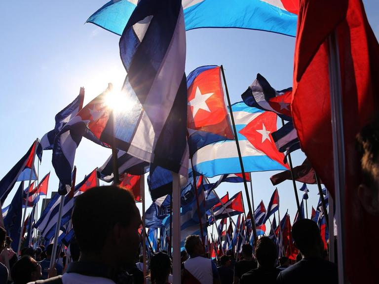 The International Workers Day parade at Plaza de la Revolucion square in Havana, Cuba, 01 May 2016. Labour Day, or May Day, is observed all over the world on the first day of May to celebrate the economic and social achievements of workers and fight for labourers rights.