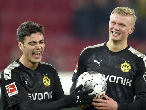 Die Dortmunder Jungstars Giovanni Reyna (17) und Erling Haaland (19)