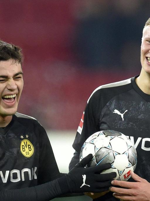 Die Dortmunder Jungstars Giovanni Reyna (17) und Erling Haaland (19)