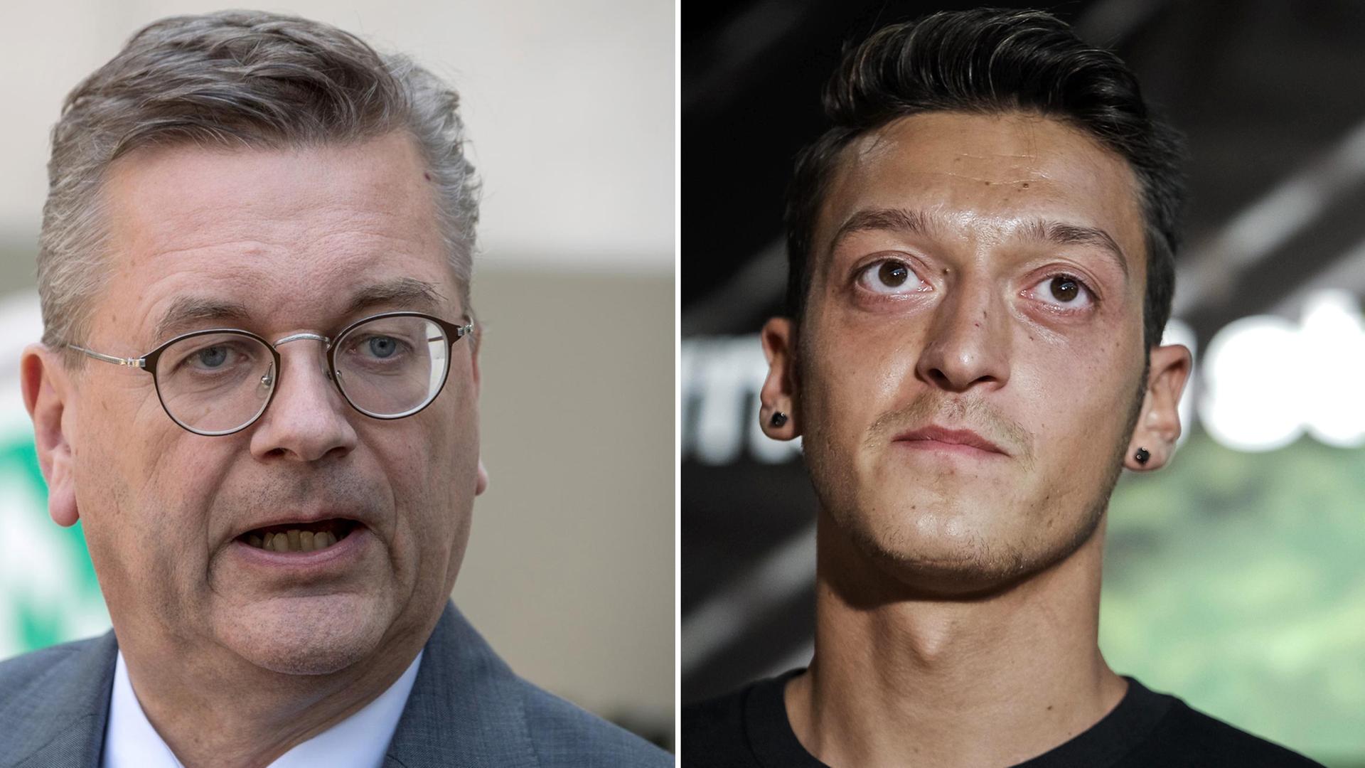 DFB-Präsident Reinhard Grindel und Ex-Nationalspieler Mesut Özil. DFB-Präsident Reinhard Grindel und Ex-Nationalspieler Mesut Özil.