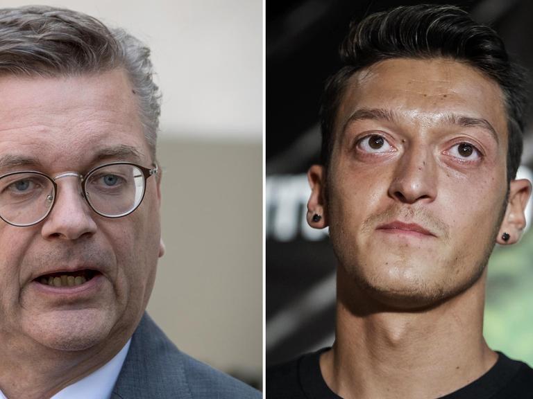 DFB-Präsident Reinhard Grindel und Ex-Nationalspieler Mesut Özil.
