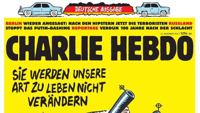 Die deutsche Ausgabe des französischen Satiremagazins "Charlie Hebdo" zum Anschlag von Berlin.