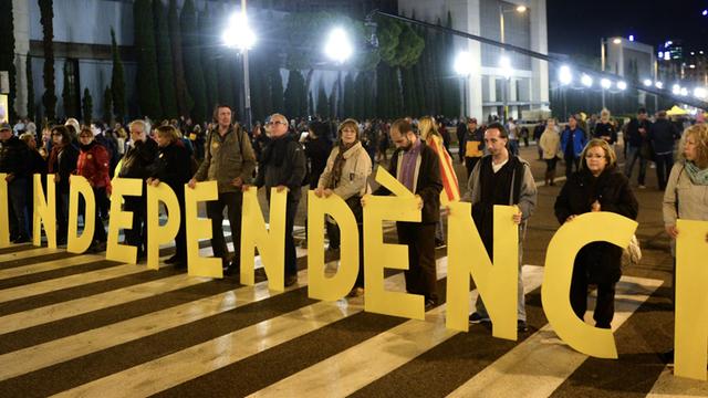 Demonstration für eine unabhängiges Katalonien in Barcelona am 8.11.2014