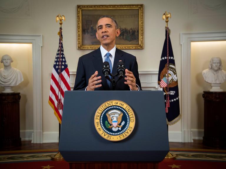 US-Präsident bei einer Ansprache im Weißen Haus am 17.12.2014