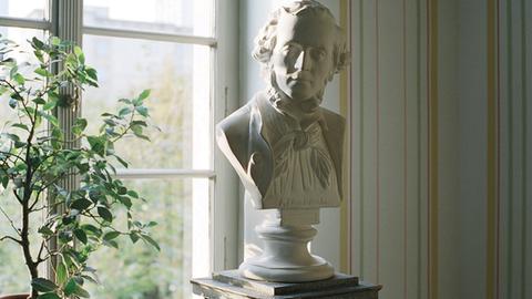 Die Büste Felix Mendelssohn Bartholdys im Leipziger Museum des Mendelssohn-Hauses.