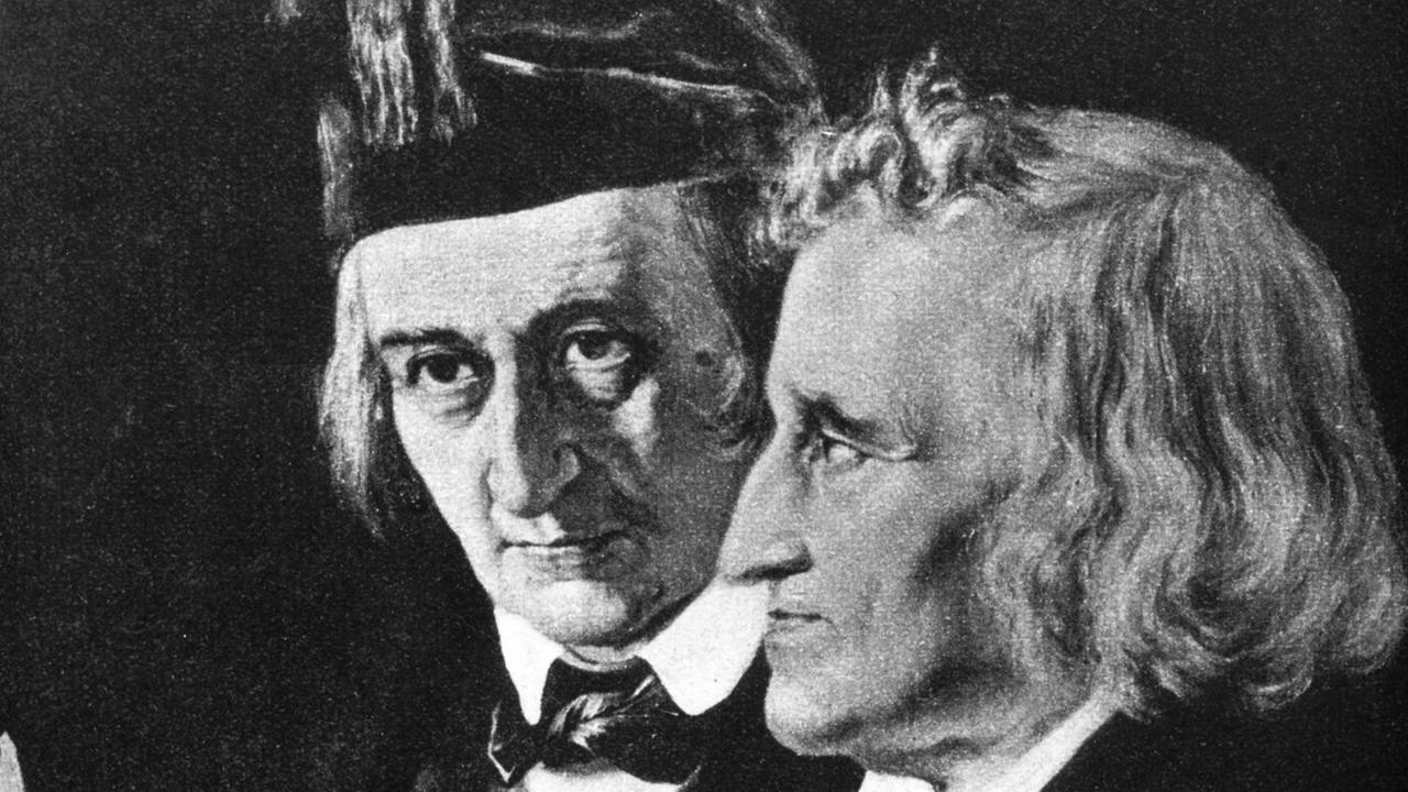 Zeitgenössische Darstellung der beiden Literaturwissenschaftler und Märchenerzähler Jacob und Wilhelm Grimm (r). Ihre gesammelten Märchen wurden in dem zweibändigen Werk "Kinder- und Hausmärchen" (1812-1815) veröffentlicht.