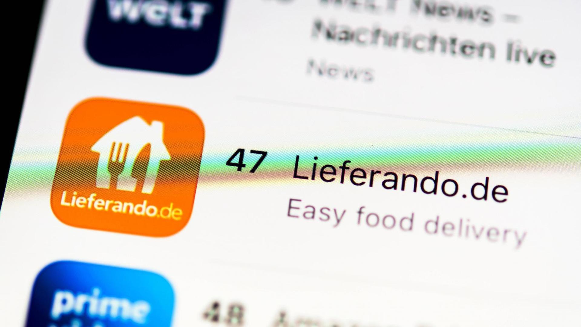Das Icon der App "Lieferando" im App Store. Das Icon der App "Lieferando" im App Store.
