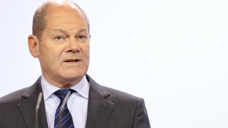 Bundesfinanzminister Olaf Scholz (SPD) bei einem Pressestatement Bundesfinanzminister Olaf Scholz (SPD) bei einem Pressestatement