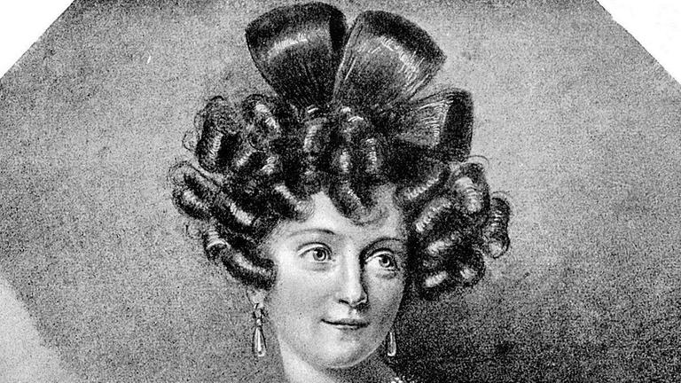 Das zeitgenössische Porträt zeigt Carolyne Fürstin zu Sayn-Wittgenstein (1819-1887). | Verwendung weltweit