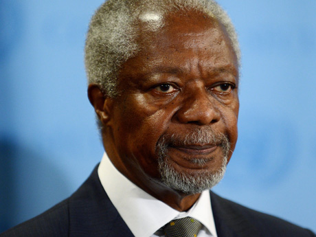 Der damalige UN-Generalsekretär Kofi Annan rief zur Umsetzung der Milleniumsziele auf.