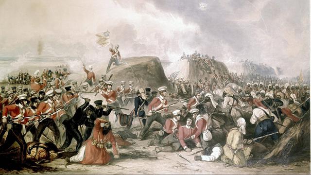 Zeichnung/Gemälde: historische Schlacht,