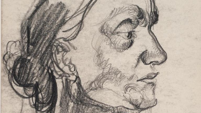 Elfriede Lohse-Wächtler, "Wenn die Vöglein in des Waldes Bäumen", undatiert, Bleistift auf Karton Elfriede Lohse-Wächtler, "Wenn die Vöglein in des Waldes Bäumen", undatiert, Bleistift auf Karton