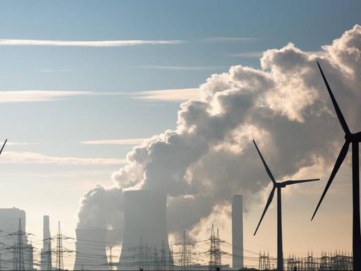 Kohlekraftwerk Niederaußem mit Windpark