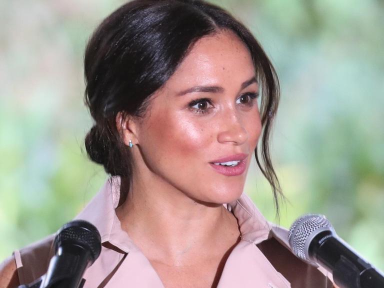 Meghan Markle, Duchess of Sussex und Ehefrau von Prinz Harry, während eines Pressetermins in Südafrika.