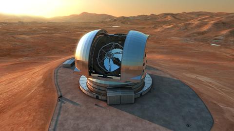 Eine Animation des European Extremely Large Telescope (E-ELT)