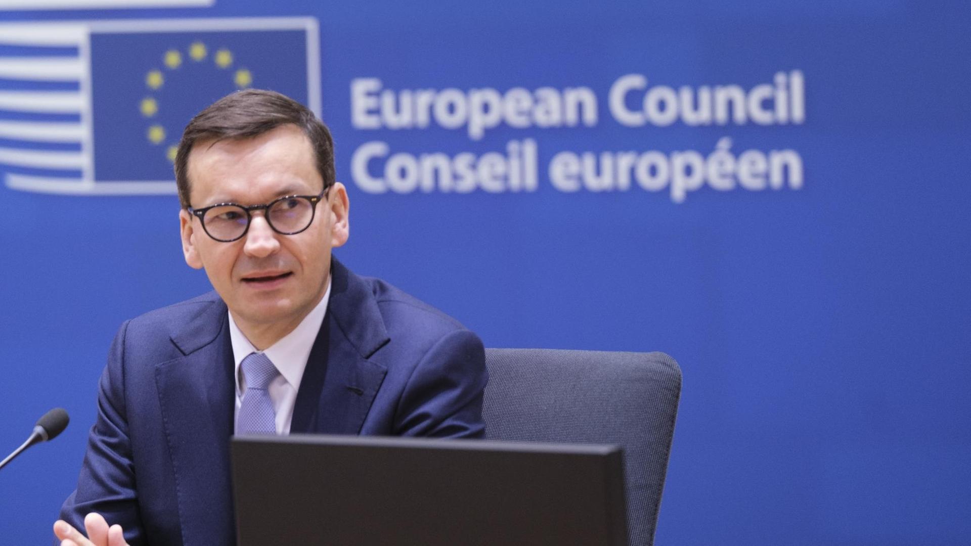 Der polnische Ministerpräsident beim EU-Gipfeltreffen in Brüssel Der polnische Ministerpräsident beim EU-Gipfeltreffen in Brüssel
