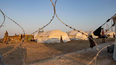 Das Covid-19-Quarantänegebiet im neuen Flüchtlingslager auf der griechischen Insel Lesbos.