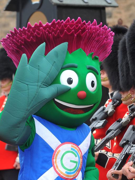 Clyde - das offizielle Maskottchen der Commonwealth Games in Glasgow, 2014