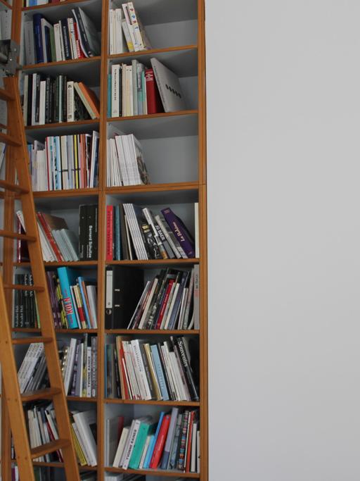 Musemsleiter Yilmaz Dziewior hat noch Platz im Bücherregal. Das einzige Kunstwerk, das in seinem "Direktorenzimmer" hängt, ist ein Foto von Rosemarie Trockel. Es zeigt den Videokünstler Marcel Odenbach als Marlboro Man.