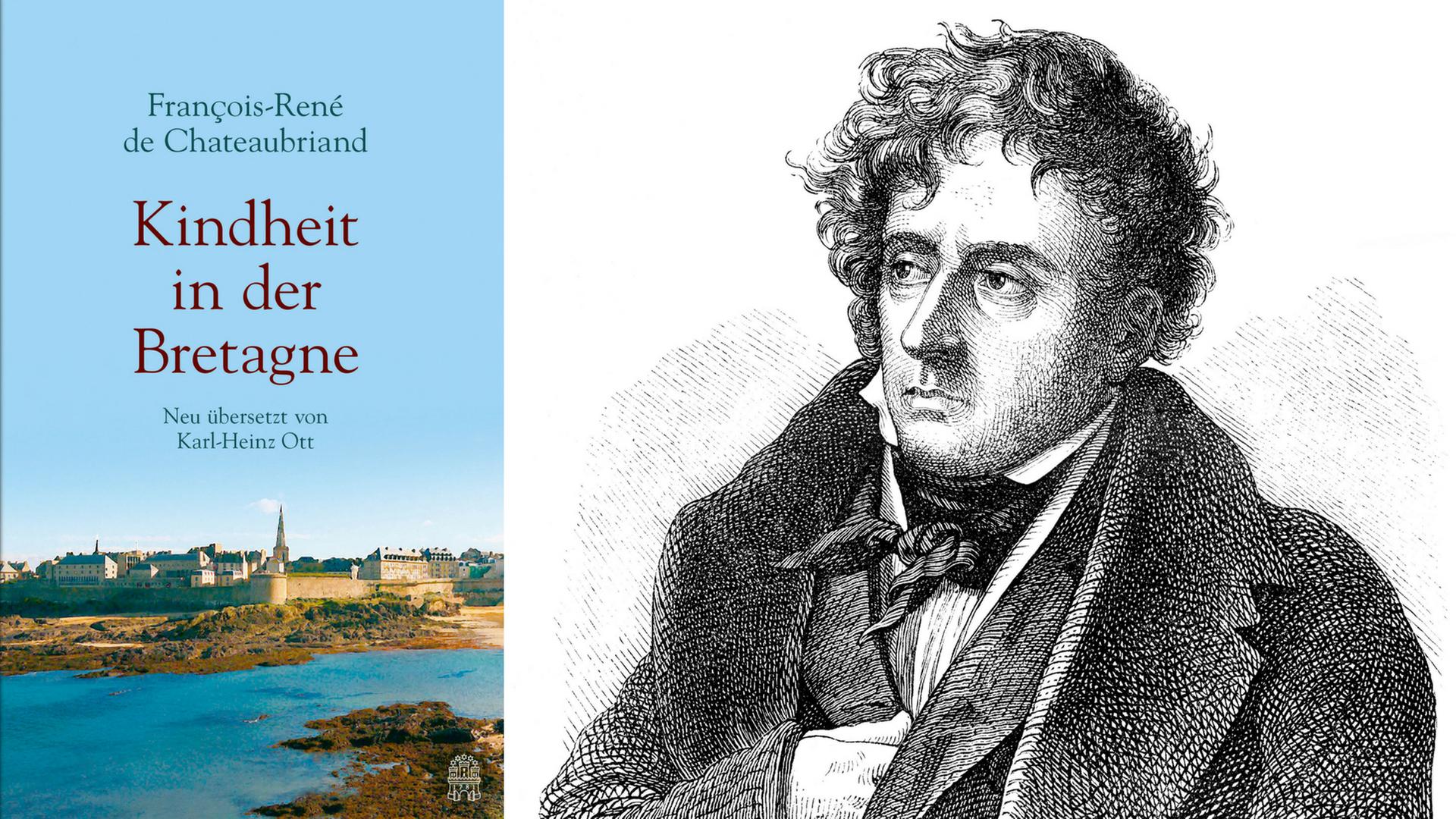 Buchcover: François-René de Chateaubriand: "Kindheit in der Bretagne" Bildnummer: 58368479 Datum: 10.08.2012 Copyright: imago/imagebroker Historische Druck aus dem 19. Jahrhundert, Portrait von François-René, Vicomte de Chateaubriand, 1768 - 1848, ein französischer Schriftsteller, Politiker und Diplomat Buchcover: François-René de Chateaubriand: "Kindheit in der Bretagne" Bildnummer: 58368479 Datum: 10.08.2012 Copyright: imago/imagebroker Historische Druck aus dem 19. Jahrhundert, Portrait von François-René, Vicomte de Chateaubriand, 1768 - 1848, ein französischer Schriftsteller, Politiker und Diplomat