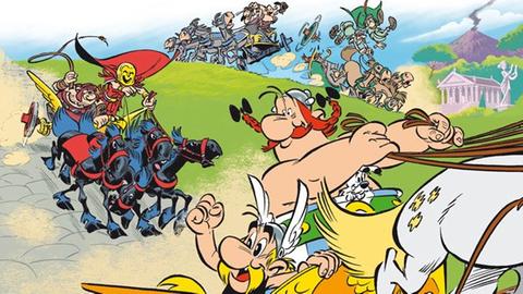 Sie sehen das Cover des neuen Asterix Bandes 37 'Asterix in Italien'.