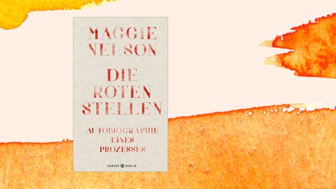 Das Bild zeigt das Cover des neuen Buchs von Maggie Nelson. Es heißt "Die roten Stellen".