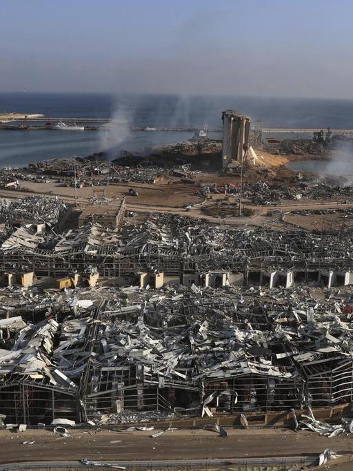Das Bild zeigt den Schaden, den die Explosion in Beirut angerichtet hat.