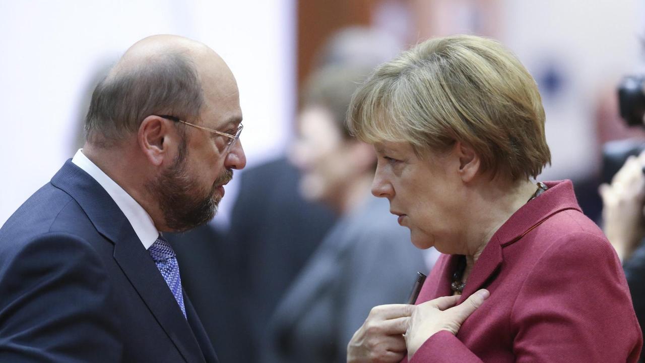 Kennen und respektieren sich gegenseitig, sind aber Gegner im Wahlkampf: Martin Schulz und Angela Merkel