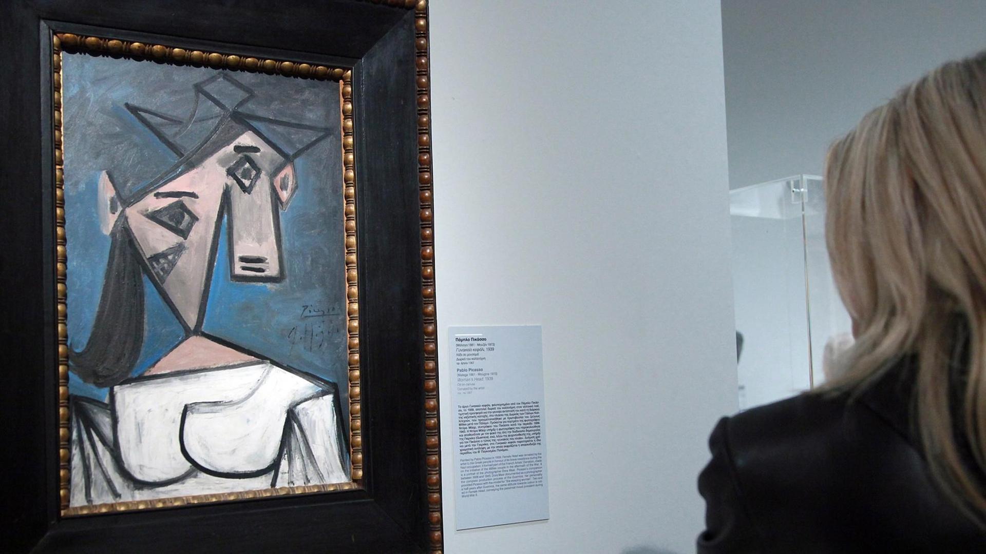 Das Bild "Frauen-Kopf" von Pablo Picasso hängt in dem Museum in Athen. 