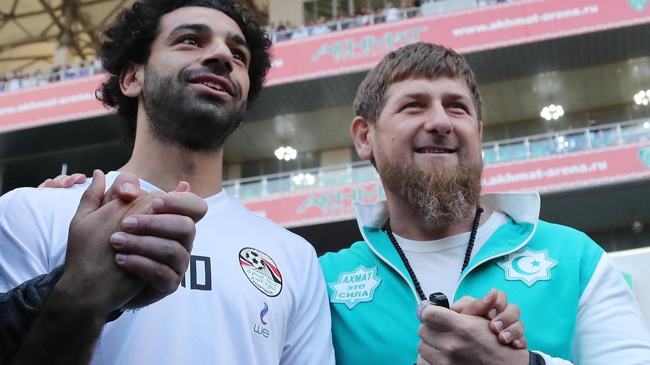 Ägyptens Mohamed Salah mit Ramzan Kadyrov Ägyptens Mohamed Salah mit Ramzan Kadyrov