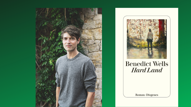 Ein Portrait des Schriftstellers Benedict Wells und das Cover seines Romans "Hard Land" Ein Portrait des Schriftstellers Benedict Wells und das Cover seines Romans "Hard Land"