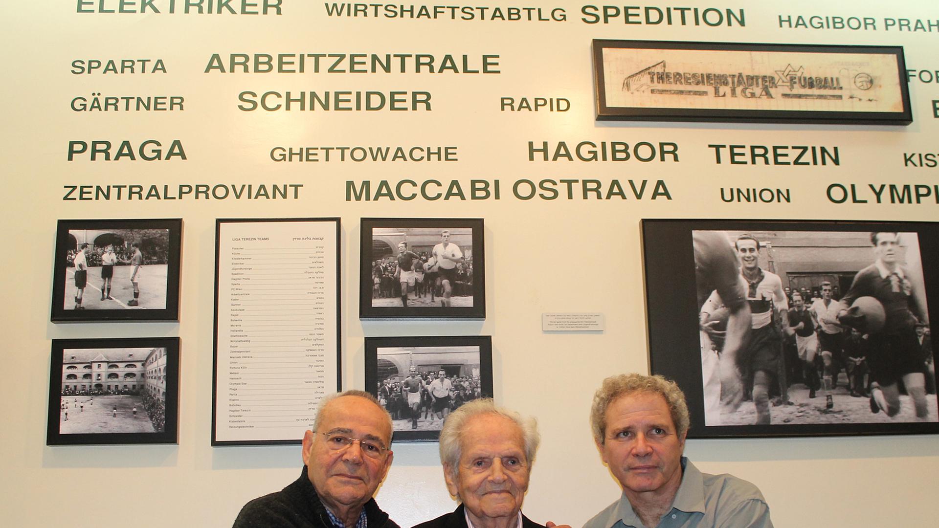 Die Holocaust-Überlebenden Zvi Cohen und Peter Erben und der Gedenkstättenleiter Oded Breda (v.l.n.r.) Die Holocaust-Überlebenden Zvi Cohen und Peter Erben und der Gedenkstättenleiter Oded Breda (v.l.n.r.)