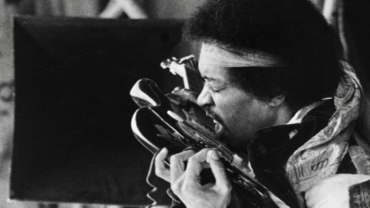 Jimi Hendrix beim Auftritt auf Fehmarn.