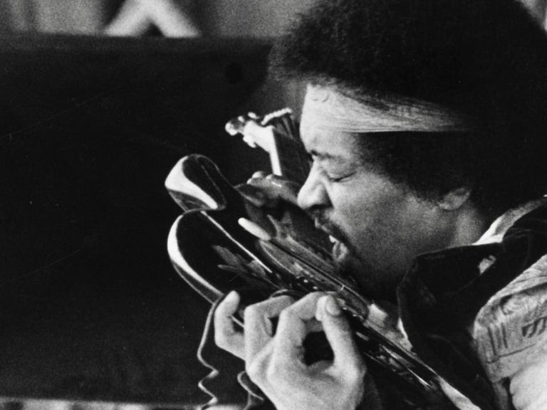 Jimi Hendrix beim Auftritt auf Fehmarn.