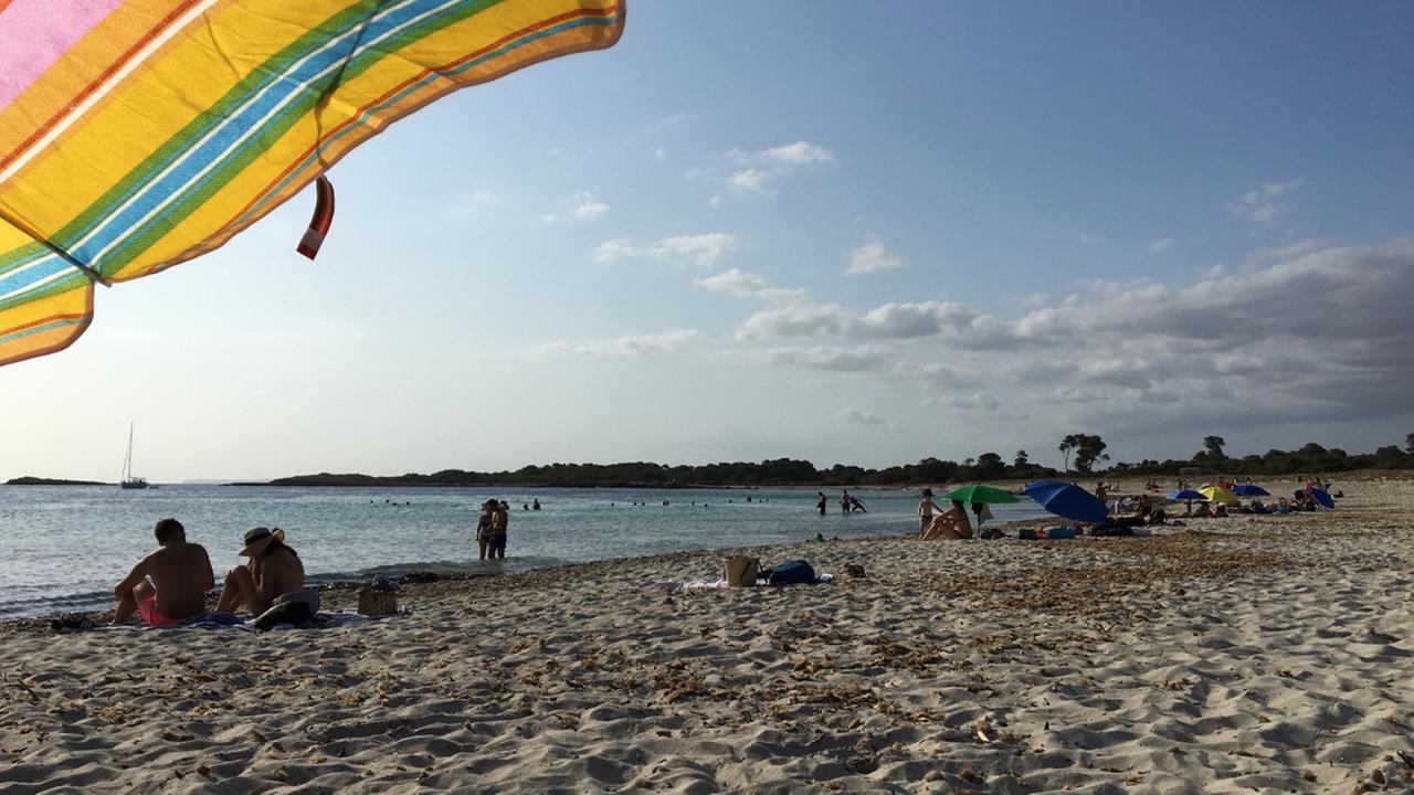 Bild vom spärlich gefüllten Strand in Es Caragol Bild vom spärlich gefüllten Strand in Es Caragol