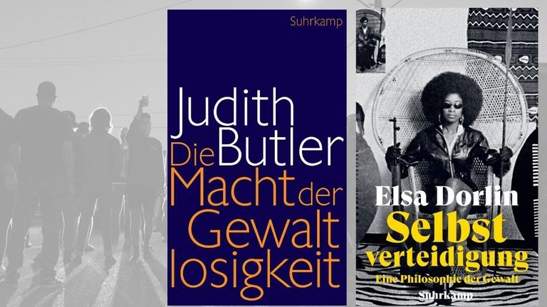 Hintergrundbild: Proteste gegen Rassismus in Los Angeles Vordergrund: Zwei Buchcover Hintergrundbild: Proteste gegen Rassismus in Los Angeles Vordergrund: Zwei Buchcover