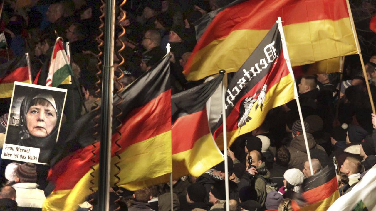 Pegida-Anhänger in Dresden (12.01.2015) Pegida-Anhänger in Dresden (12.01.2015)