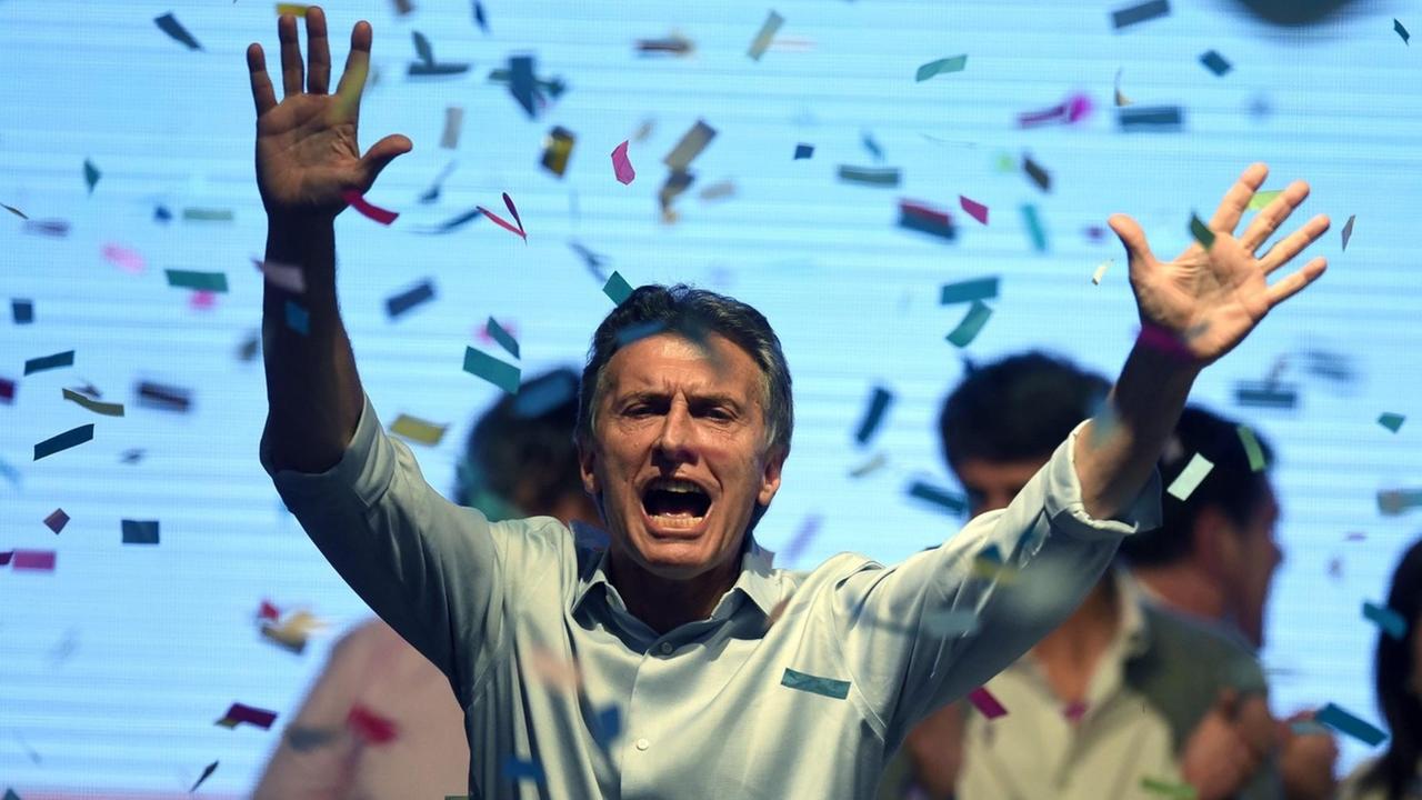 Der Kandidat der konservativ-liberalen Bündnisses "Cambiemos" bei der Präsidentenwahl in Argentinien, Mauricio Macri.