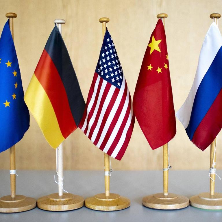 Flagge Europa, Deutschland, USA,  China, Russland
