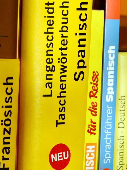 Verschiedene Wörterbücher für unterschiedliche Sprachen stehen am 30.12.2012 in Berlin in einem Regal.