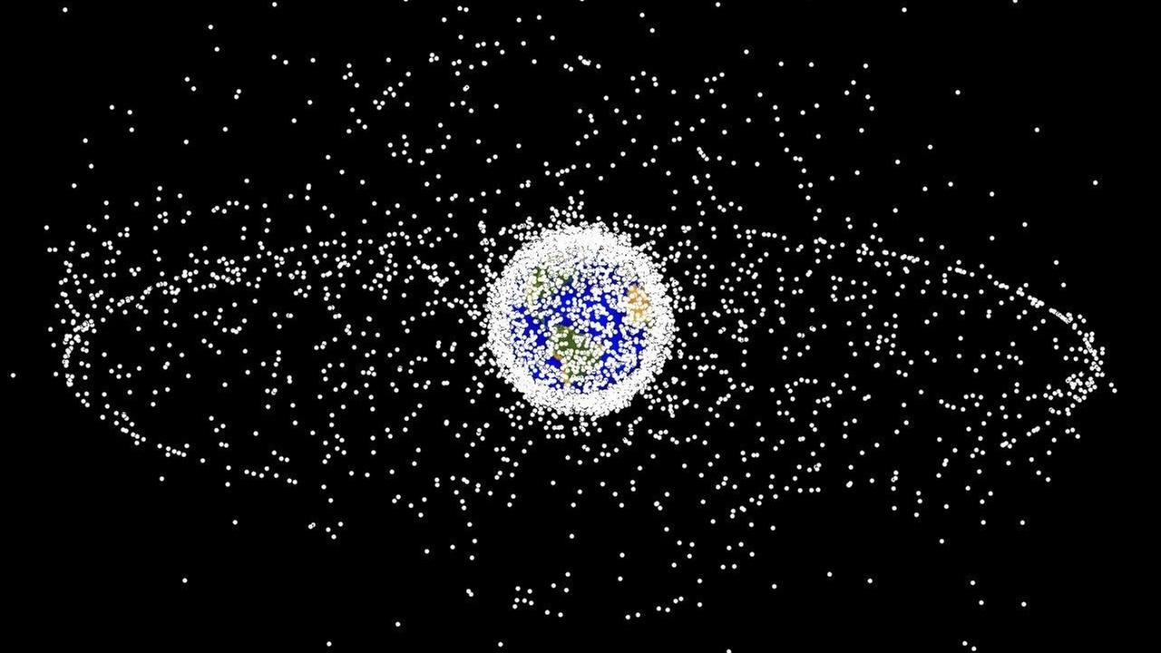 Die Grafik der NASA zeigt den Weltraumschrott im Orbit der Erde Die Grafik der NASA zeigt den Weltraumschrott im Orbit der Erde