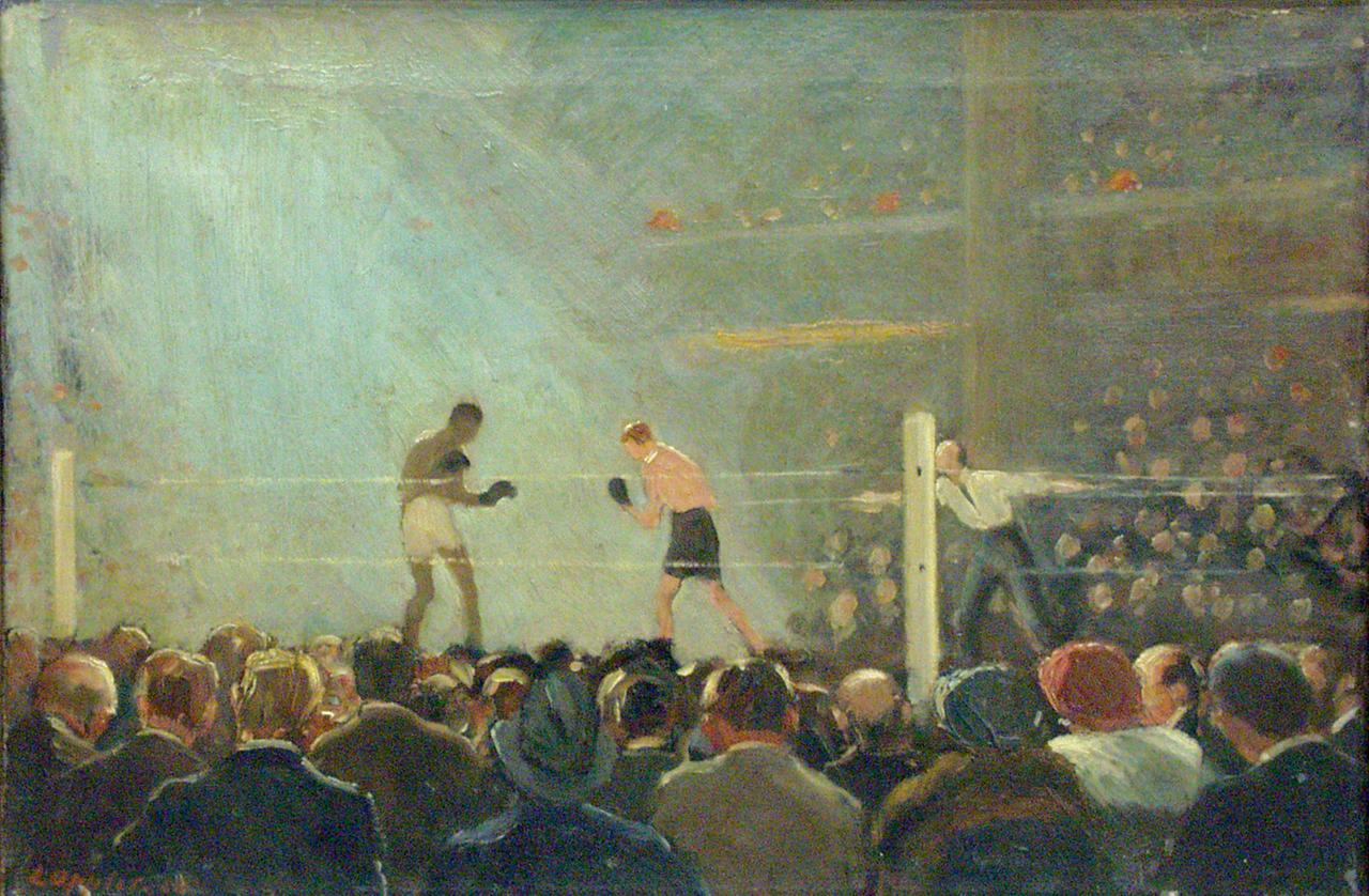 Ernst Oppler: Boxkampf (im Berliner Sportpalast), 1920 Ernst Oppler: Boxkampf (im Berliner Sportpalast), 1920