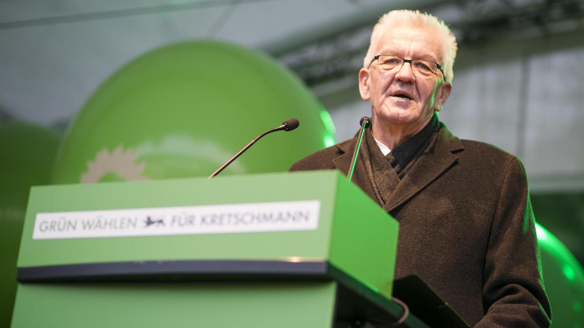Winfried Kretschmann (Bündnis 90/Die Grünen), Ministerpräsident und Spitzenkandidat der Grünen für die Landtagswahl 2016 in Baden-Württemberg