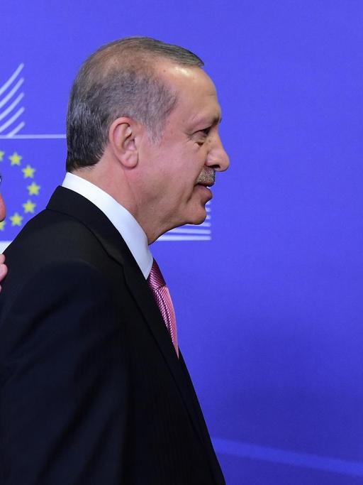 Der türkische Präsident Recep Tayyip Erdogan mit EU-Kommisionspräsident Jean-Claude Juncker in Brüssel.