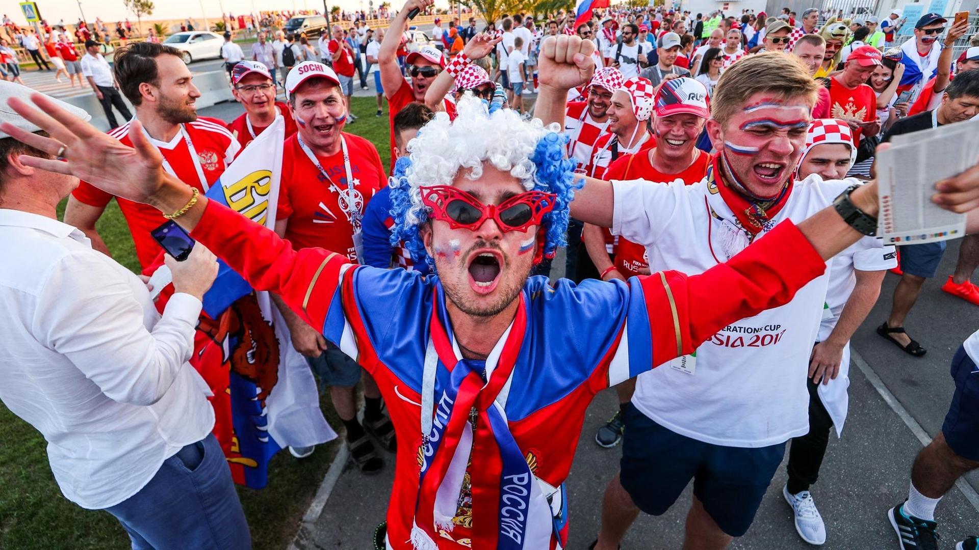 Russische Fans in Sochi. Russische Fans in Sochi.