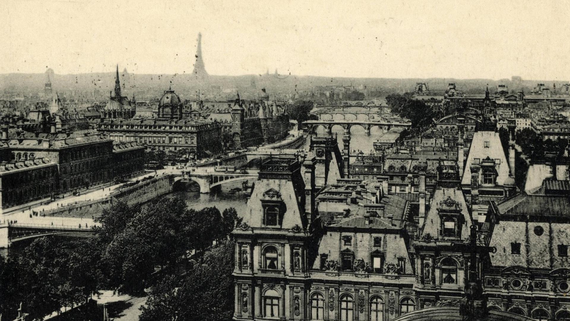 Panorama von Paris mit acht Brücken, Aufnahme von ca. 1900 Panorama von Paris mit acht Brücken, Aufnahme von ca. 1900