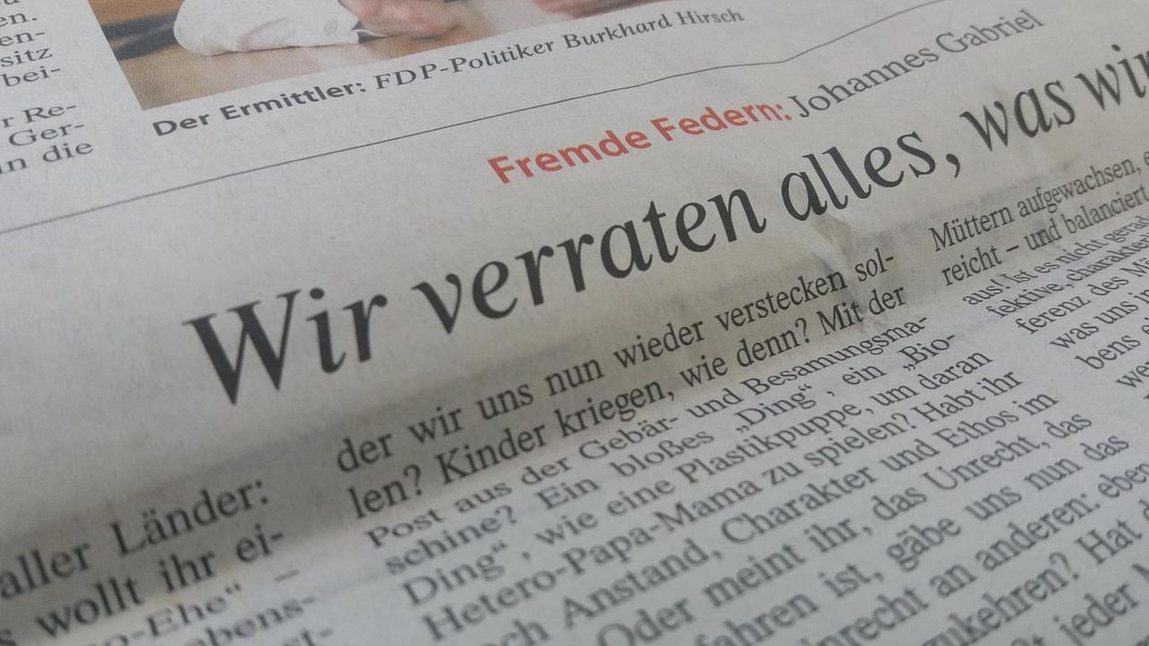 Unter dem Pseudonym "Johannes Gabriel" ist in der FAZ ein umstrittener Beitrag erschienen. Unter dem Pseudonym "Johannes Gabriel" ist in der FAZ ein umstrittener Beitrag erschienen.